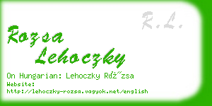 rozsa lehoczky business card